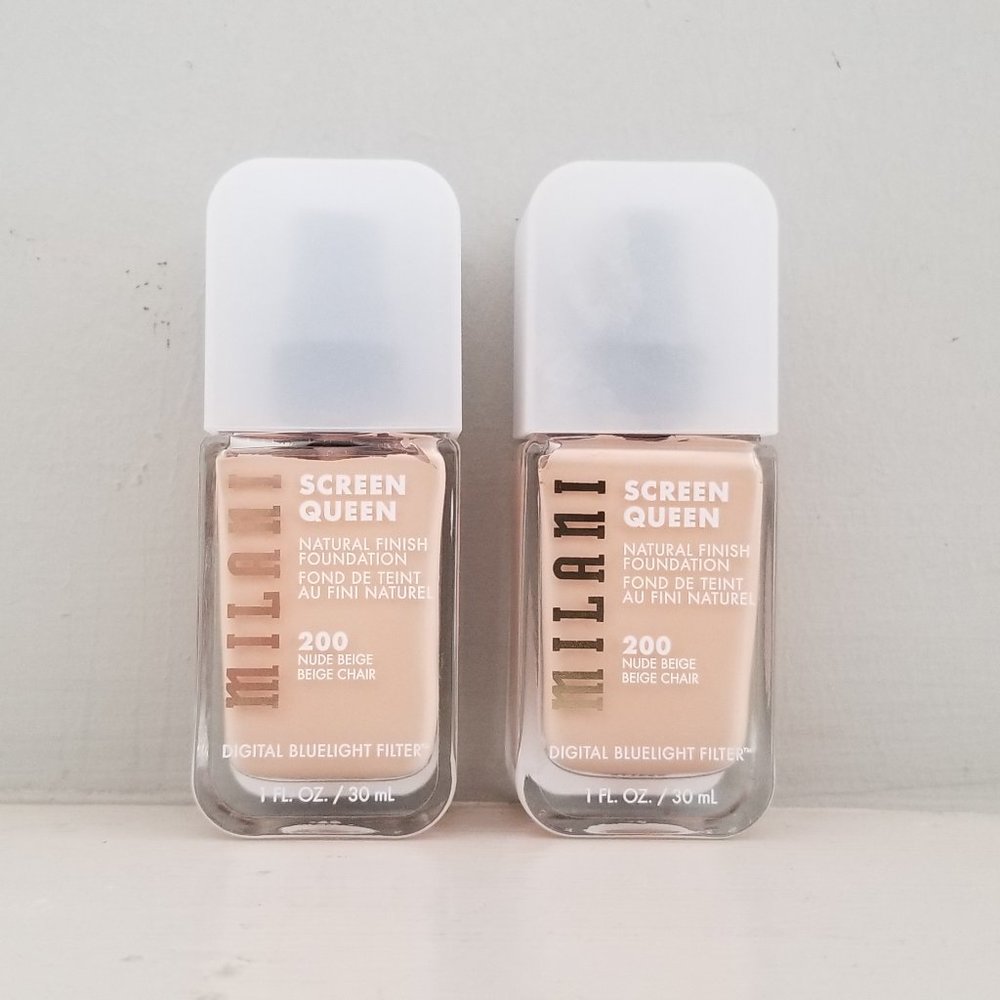 Milani Screen Queen Natural Finish Foundation #200 Nude Beige Lot of 2 New